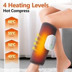 Air Compression Heated Leg Massager Muscles Relax Calf Circulation Foot Massage