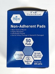 MED PRIDE Sterile Non-Stick Non-Adherent Gauze Wound Dressing Pads 3” x 8” 50 Pk