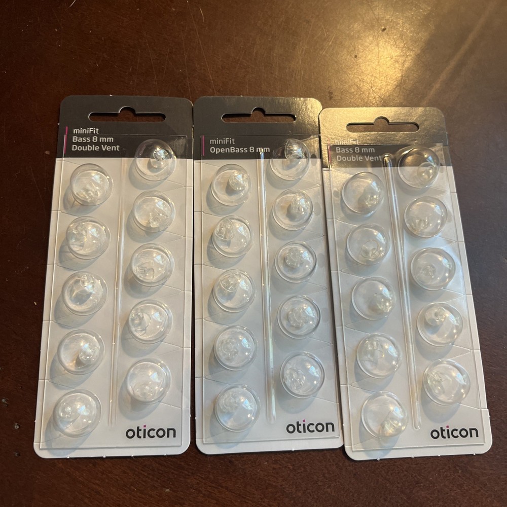 Oticon MiniFit openBass 8mm domes, 3 pack, 30 Total Domes