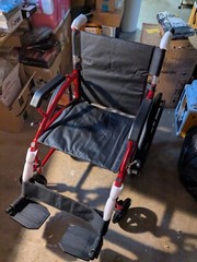 Aluminum Light Weight Medium Adult Wheelchair Foldable Red Black