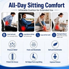 Inflatable Seat Cushion with Press-to-Inflate Design, Airplane Seat Cushion