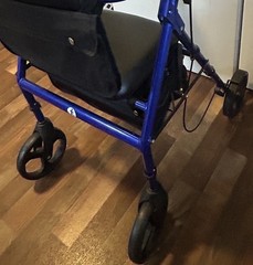 Drive Medical Hugo Elite Rollator Walker with Seat Backrest and Basket Blue