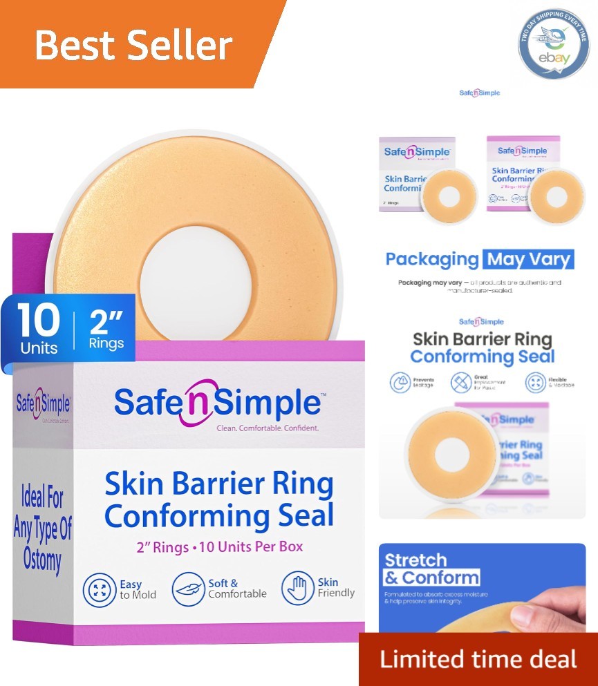 High-Tact & Stretchable 2″ Adhesive Stoma Seals – 10 Count for Comfort & Fit