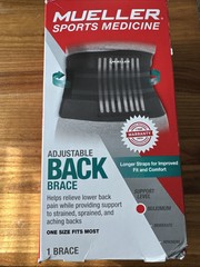 Mueller Sport Medicine Adjustable Back Brace One Size Fits Most Maximum Support