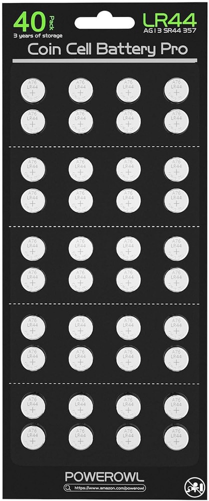 POWEROWL High Capacity LR44 Batteries 40 Pack, L1154F AG13 357 303 SR44 A76…