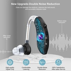 Hearing Aid OTC Digital Elderly Deaf Amplifier BTE Behind Ear, 1 Unit (Blue)