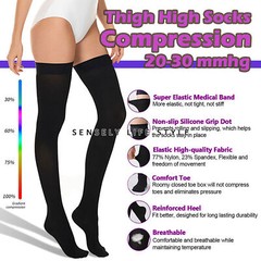 Thigh High Compression Stockings for Women Men 32mmHg Slimming Tights Socks US
