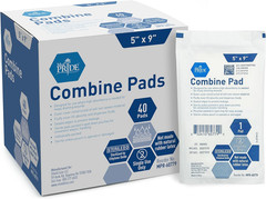 Combine ABD Pads 5 X 9 Inch, 40 Count Sterile Abdominal Pads, High