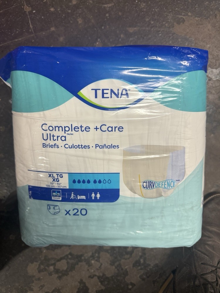 Lot Of 2 Unisex TENA Complete +Care Ultra Adult Briefs XL 52in – 62in 20ct