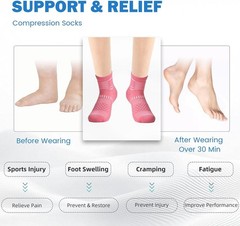 Breathable Ankle Compression Socks | Relief for Plantar Fasciitis & Performance
