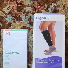 SIGVARIS Compreflex Standard Inelastic Wrap Calf Compression Sleeve, Black