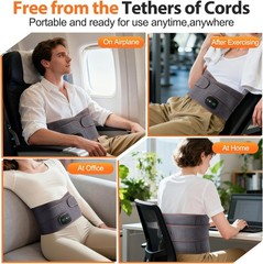Lumbar Massager, Heated Waist Belt Wrap, Lower Back Massager with Heat Vibration