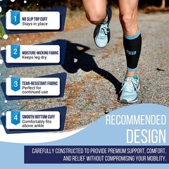 SB SOX Compression Calf Sleeves, 20-30mmHg (Black/Gray, Medium, Black/Gray