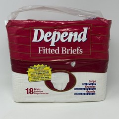 Vintage Depend Fitted Briefs 18 Diapers Large 1996 USA Leakage Barrier 90s NOS