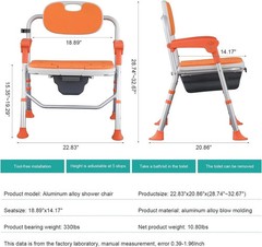 Folding Shower Chair with Arms and Back for Seniors Handicap Disabled Blue US