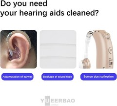 Hearing Aid Cleaning Kit, 10-Piece Earwax Removal Tools, Rechargeable Drying