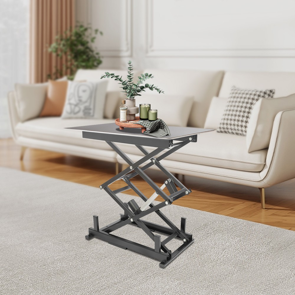 29.9*16.5*10.4in Black Iron Lift Table For Material Handling And Transportation