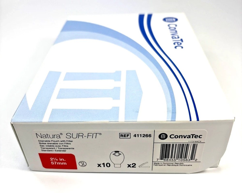 10 ConvaTec 411266 Natura® SUR-FIT® 2-Piece Drainable Pouch 2¼“ Exp 2027-28