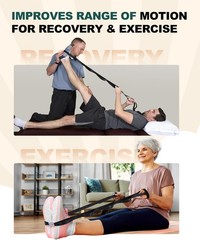 Stretch Strap with Loops for Physical Therapy Yoga Pilates Mobility Rehab