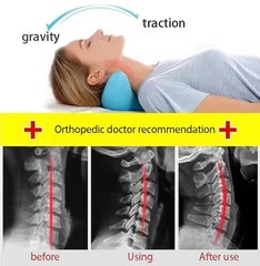 Cervical Neck Stretcher Pillow Inflatable Neck Traction Device Massage Support