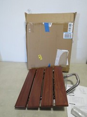 lesolar Folding Shower Seat Home Care Wall Mounted Teak 15″ 330 lb Capacity