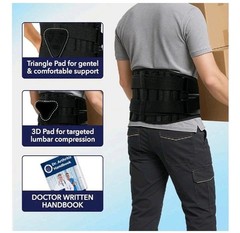 Dr. Arthritis Back Brace for Lower Back Pain Relief with 3D Lumbar Pad, Soft .B9