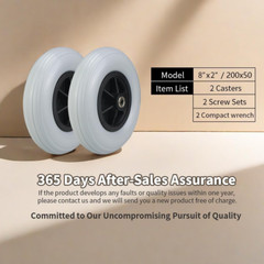 Wheelchair Caster/Wheels Assembly (Pair) 8 Inch Solid Tire Wheel 8X 2 (200X50