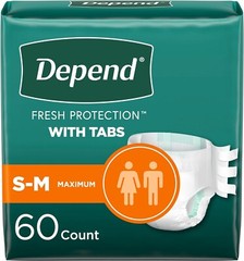 Depend with Tabs Incontinence Protection – Unisex – Sm/Med- 60 Ct (3×20) ✅✅✅
