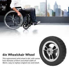 6in Solid Wheel Light Sturdy Aluminum Alloy Hub Replacement For Wheelchair Use
