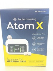 Audien Atom X OTC Rechargeable Hearing Aids Bluetooth UV Clear Sound Assist New
