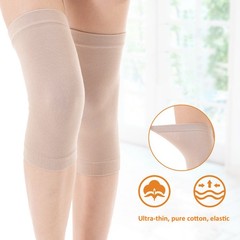 2pcs Compression Knee Sleeve Ultrathin Cotton Seamless Knee Brace Support For P⊹
