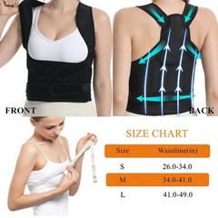 WEEOATAR Upper Back Support Posture Corrector Strap Trainer, S, Black