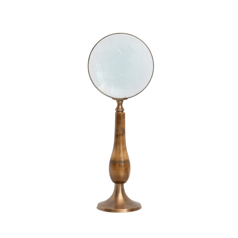 Creative Co-Op Vintage Brass And Bone Magnifying Glass Multicolor Df7472