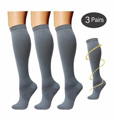 3 Pairs Compression Support Socks 15-20mmHg Graduated Relief Men Women (S-XXL)