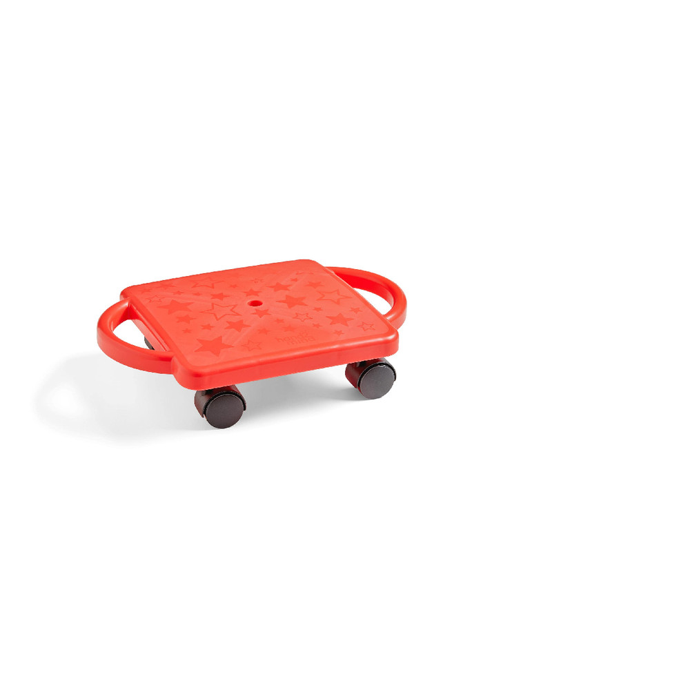 Hand2Mind Red Indoor Scooter Board Handles Sit Down Floor Scooter Gym
