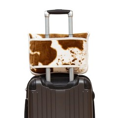 CARSTENS, INC. Travel Blanket, Premium Compact 2-in-1 50″ x 60″, Cow Print