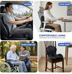 Office Chair Cushion for Tailbone & Back Pain Relief, Strong Lumbar Support Ergo