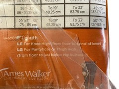 Ames Walker Graduated Compression Sheer Hosiery Open Toe 15-20 mmHg Black Queen+