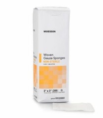 McKesson Gauze Sponge Cotton Gauze 12-Ply 3 X 3 Inch Square NonSterile PK/200