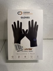 Copper Compression CopperVibe Vibration Heat Therapy Gloves Black (1 Pair)