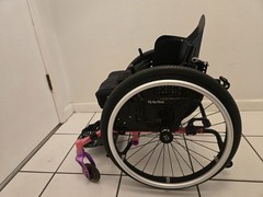 Tilite Pilot Pink Permobil Wheelchair Missing Back Handles & Cushion