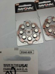 4 packs of 8 Size 312 Rayovac Extra Advanced Hearing Aid Batteries