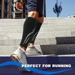 1 Pair Calf Compression Sleeves 20-30 mmHg Footless Socks for Men Women