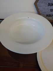 Vintage White Enamel Metal Round Bed Pan with Lid