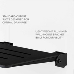 Slimline Folding Wall Mount Shower Bench Seat, Matte Black Seat with Matte Black