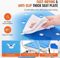 Sliding Tub Transfer Bench Bath Shower Chair w/360 Degree Swivel Seat 400 lb