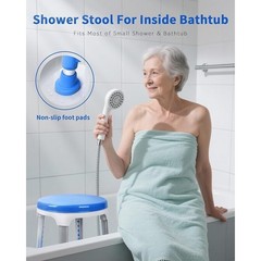 360° Rotating Shower Stool Adjustable Height Portable Bath Seat W/ Storage New
