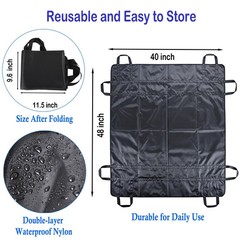 Zen Shi Fu Positioning Bed Pads with 8 Reinforced Handles, 40×48, Black