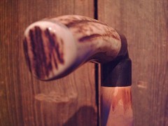 ELK ANTLER handle walking stick cane natural grown MAPLE shaft made in the USA