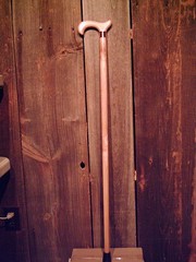 MAPLE derby handle cane COPPER COLLAR maple wood shaft custom MADE IN THE USA